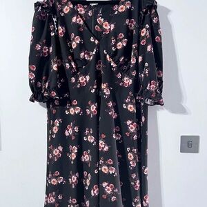 Elegant Floral Long Sleeve Dress